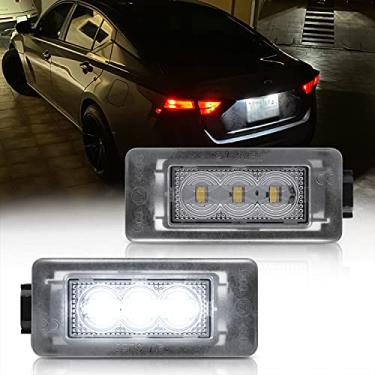 Imagem de Luzes de placa de licença LED compatíveis com Ni-ssan Altima Versa Sentra Rogue 2019-2021, lâmpadas de número de LED OEM Canbus de substituição sem erros 6000K xenon branco LED kit de luz de etiqueta traseira