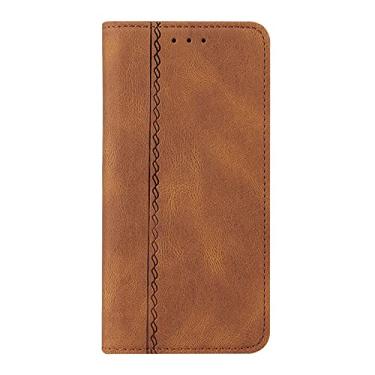 Imagem de Coldres para iPhone 14/14 Pro/14 Plus/14 Pro Max, capa de telefone flip de couro à prova de choque menina slots femininos TPU suporte de crédito compatível, marrom, 14 Pro Max 6,7 polegadas