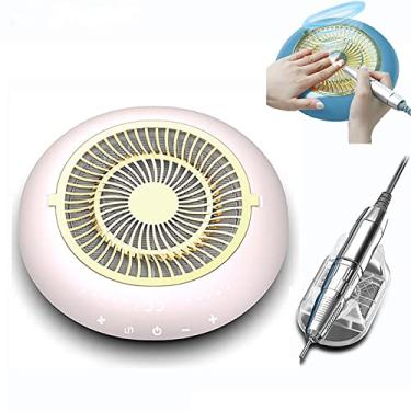 Imagem de Yajun Máquina de perfuração de unhas + coletor de poeira de unhas ferramentas de polimento de manicure com filtro reutilizável aspirador de pó de unhas de baixo ruído ferramentas de salão de arte, rosa