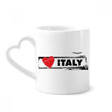 Imagem de I Love Italy Word Love Heart Illustration Mug Coffee Ceramic Drinkware Glass Heart Cup