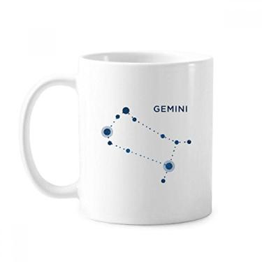 Imagem de Caneca de cerâmica com signo do zodíaco da constelação de Gêmeos xícara de porcelana de café