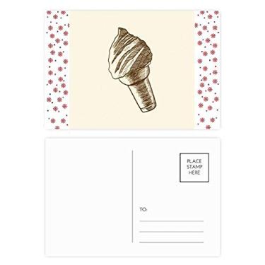 Imagem de Cones marrons para esboço à mão, sorvete, Natal, flor, celebração, cartão postal de correspondência de bênção