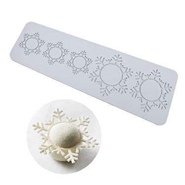 Imagem de Tapete de renda de árvore de Natal molde de chifres de alce de floco de neve para festa de aniversário de Natal DIY ferramentas de decoração de bolo molde de cozimento de chocolate e açúcar