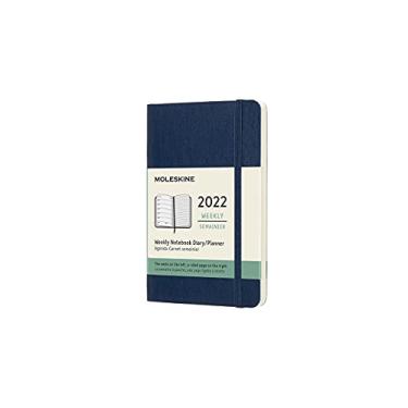 Imagem de Moleskine Weekplanner 2022, 12 maanden weekkalender, weekplanner en notitieboek, zachte omslag, formaat pocket, 9 x 14 cm, kleur saffier, 144 pagina's,Blauw