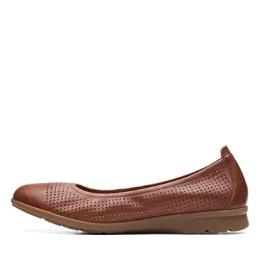 Imagem de Clarks Sapatilha feminina Jenette Ease Ballet, Couro bronzeado, 40