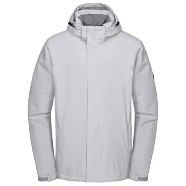 Imagem de Jaqueta masculina impermeável para esqui e snowboard Little Donkey Andy com capuz removível, Clássico, Light Gray Heather, X-Large