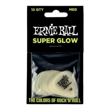 Imagem de Palheta Super Glow Brilha No Escuro Media 12 Un Ernie Ball