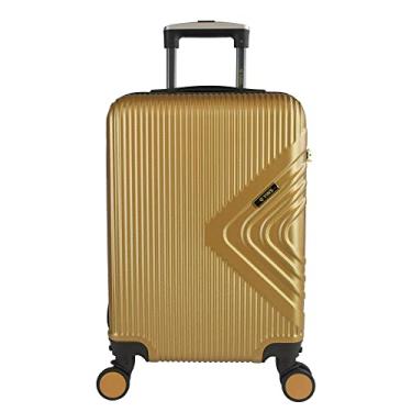 Imagem de Mala De Bordo ABS Para Viagem Yins 21191 Cadeado Integrado Rodas Duplas Giro 360º Dourado