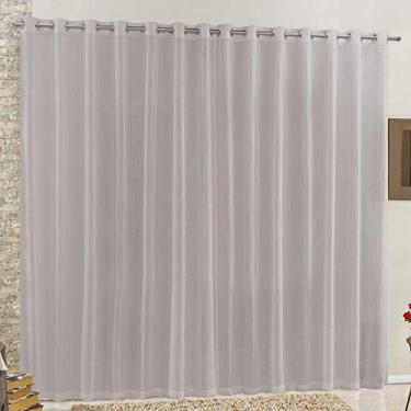Imagem de Cortina 4 Mts Sala Quarto Voal e Linho para Trilho Comum Cinza