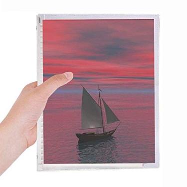 Imagem de Caderno de fotos com céus vermelho oceano para pessoas com estampa de folhas soltas diário recarregável