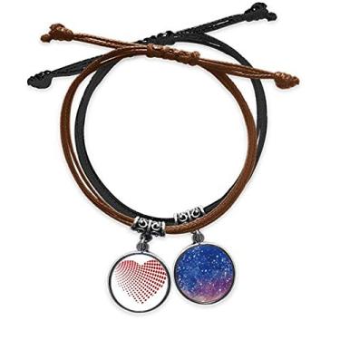 Imagem de DIYthinker Pulseira Red Radiate Dots para Dia dos Namorados Corrente de Mão de Couro Céu Estrelado