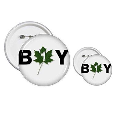 Imagem de Conjunto de broches de postura textual para meninos e folhas, kit de artesanato