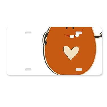 Imagem de DIYthinker Etiqueta de aço inoxidável para decoração de placa de licença de ovo marrom Festival da Religião da Páscoa