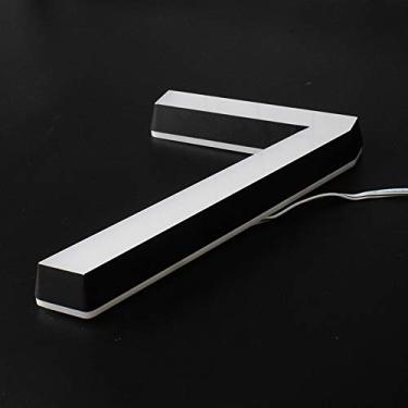 Imagem de Placa 3D flutuante para casa número LED 0-9 placas de porta acrílica de aço inoxidável 1,5 cm, placa digital grande moderna, luz branca preta, macia, brilho exterior, resistente ao clima, durável