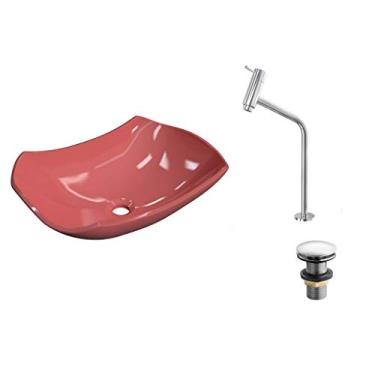 Imagem de Kit Cuba L42 C/Torneira Link 1062 Metal + Válvula Click 1 1/2'' (4,0cm) Rosa