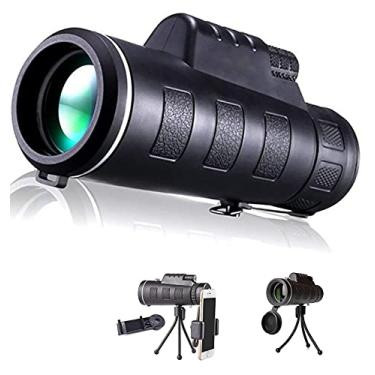 Imagem de Telescópio monocular 40X60 Monocular de alta potência com suporte para smartphone e tripé à prova d'água para telescópios de vida selvagem em viagem