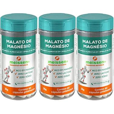 Imagem de Malato de Magnésio 500 mg Meissen 60 Cápsulas Kit 3 Unidades