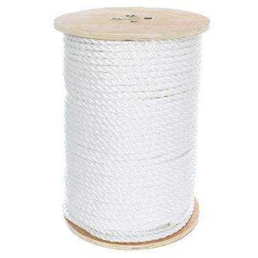 Imagem de Corda de polipropileno torcido com 3 fios West Coast Paracord - À prova d'água e flutua na água, Branco, 1/2 Inch x 300 Feet