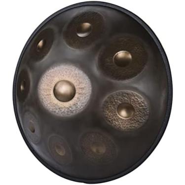 Imagem de Tambor De Aço Handpan Instrumento Musical Ré Menor 9 Notas 22 Polegadas Tambor De Mão De Aço Instrumento De Percussão Para Desempenho Profissional,Ouro,22 Polegadas 9 Notas,Hilarious123
