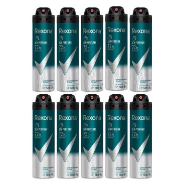 Imagem de Kit 10 Desodorante Rexona Men Sem Perfume Aerosol Antitranspirante 48h 150ml