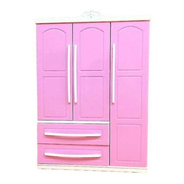 Imagem de Três portas rosa moderno guarda-roupa jogo jogo para móveis Barbi