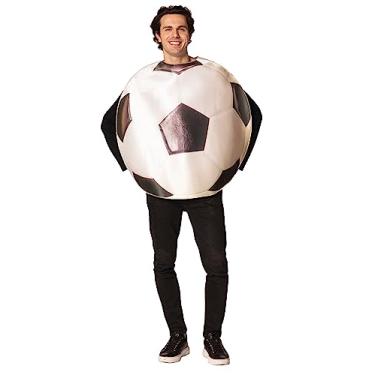 Imagem de Fantasia de Halloween esportiva de futebol com bola de futebol, tamanho único adulto
