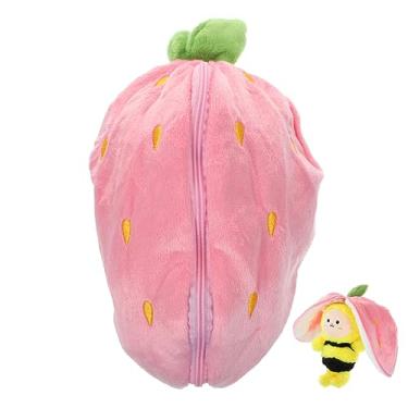 Imagem de STAHAD brinquedo de gato de morango abelha de pelúcia travesseiro de pelúcia decoração de casa brinquedos brinquedo de pelúcia adorável boneca animal bonecos de pelúcia decorar fruta bebê