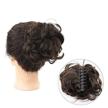 Imagem de Mulheres Bun Scrunchies Pães Presilha Rabo de Cavalo Puxadores de Cabelo Presilha Garra Messy Bun Pedaço de Cabelo Sintético Ondulado Cacheado Chignon Extensões de Pente Desgrenhado Updo Hair Pão (Co