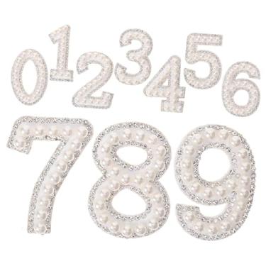 Imagem de OATIPHO 1 Conjunto Adesivo com número de pérola ferro de camiseta em letras remendos de letras chapéus decoração casacos strass ferro em patches de número acessório de roupa