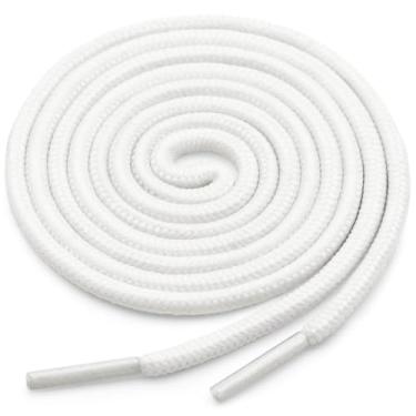 Imagem de YJRVFINE Cadarços de sapato de botas redondas: cadarços atléticos para caminhadas ao ar livre - 2 pares, 01 Branco, 47Inch(120CM)