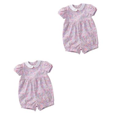 Imagem de KESYOO Macacão Para Bebês 2 Peças Vestido De Verão Para Bebês Vestidos Para Bebês Roupas De Bebê Vestido Para Pequeno Floral Algodão