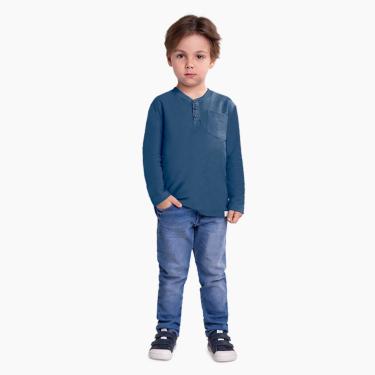 Imagem de Infantil - Camiseta Menino Milon Gola com Peitilho Funcional Azul  menino
