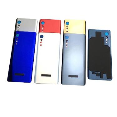 Imagem de SHOWGOOD Capa traseira de vidro para LG G9 Capa traseira para LG Velvet G9 4G G910 5G G900 Painel de porta traseira adesivo de tampa do chassi (vermelho com lente)