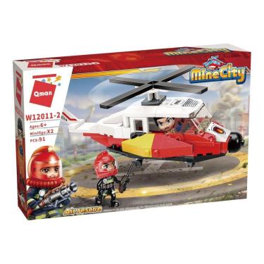 Imagem de Blocos De Montar Helicóptero De Resgate 91 Peças - Qman 12011-2