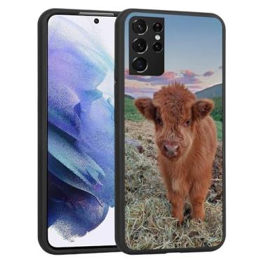 Imagem de Capa protetora compatível com Samsung Galaxy A52 5G - Vaca bonita das terras altas, animais de fazenda, fina, macia, TPU (poliuretano termoplástico) à prova de choque para mulheres e meninas