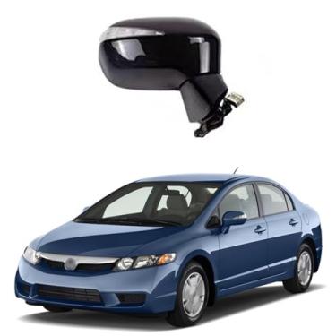 Imagem de Conjunto de espelho lateral do passageiro adequado para Honda CIVIC 2006 2007 2008 2009 2010 2011 HONDA CIVIC ajuste de lente de substituição do espelho retrovisor do carro, luz de direção LED,