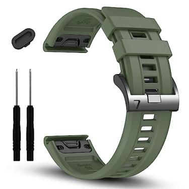Imagem de EZMVZKU Pulseira de silicone de ajuste rápido de 22 mm compatível com Garmin Fenix 8/8Pro 47 mm/Fenix 7/7 Pro/6/6 Pro/5 Plus, pulseira de relógio para Forerunner 970 965 955/Approach S70/Tactix 8