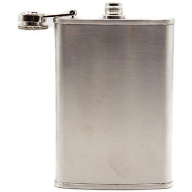 Imagem de Garrafa de bebida alcoólica de aço escovado de 170 g – Feito de aço inoxidável de grau alimentício 304 (18/8)