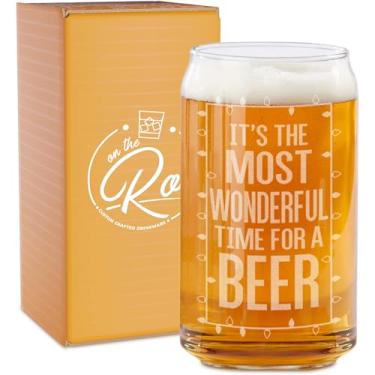 Imagem de Copo de lata de cerveja - É o momento mais maravilhoso para uma cerveja - presente de Natal engraçado para homens e mulheres