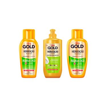Imagem de Kit Niely Gold Agua Coco Hidra Shampoo + Cond + CR Pentear