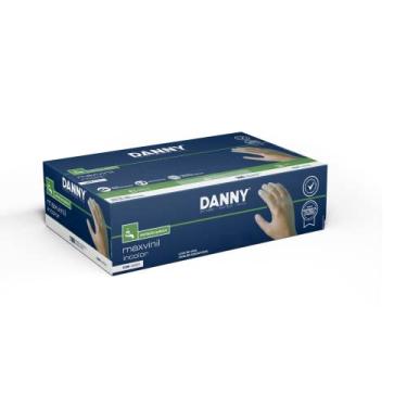 Imagem de Danny Caixa De Luva De Vinil Descartavel Com Amido Contém 100 Luvas Ambidestra Tamanho Pequeno Incolor