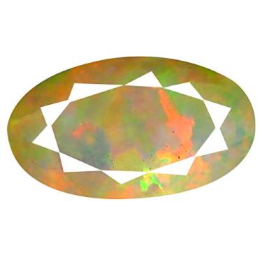 Imagem de 2,58 ct AAA+ Qualidade da pedra preciosa corte oval (14 x 8 mm) opala arco-íris não aquecida genuína e extraída da pedra preciosa solta da Terra
