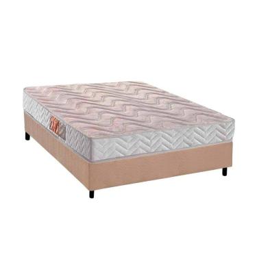 Imagem de Conjunto Box Viúva: Colchão Espuma Paropas D28 Pasquale Clean + Base CRC Suede Clean(128x188)
