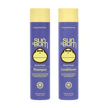 Imagem de Sun Bum Sun Bum Blonde Shampoo e Condicionador Roxo Proteção UV e Sem Crueldade, Realçador de Cor e Tonificação, Lavagem e Tratamento para Loiras 295 ml cada, 1 unidade
