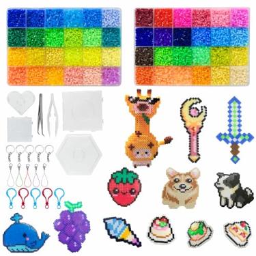 Imagem de Kit de contas Fuse – Conjunto de 26.000 contas de ferro, 48 cores de contas de 2,6 mm, conjunto de artesanato artístico para crianças a partir de 9 anos, meninas e meninos 9 10 11 12 13 14 anos,