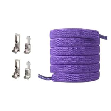 Imagem de Cross Buckle Elastic Laceless Shoelaces For Sneakers Flat Shoelaces For Kids And Adults Elastic Shoelaces For All Shoes(PURPLE)