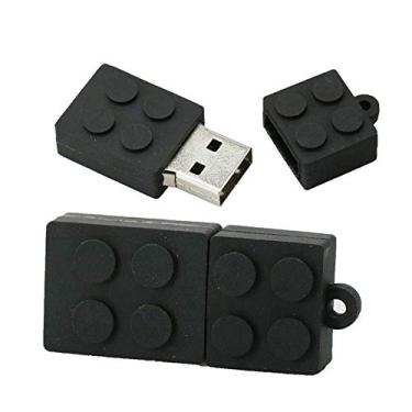 Imagem de 16GB Building Block Modelo USB 3.0 Flash Drive PenDrive Pen Drive Pen Drive USB Stick Cartoon Toy Brick Flash Drive USB 3.0 Stick (preto)