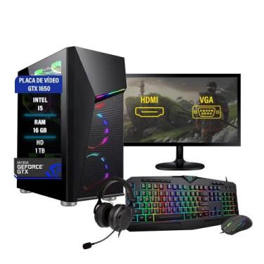 Imagem de Pc Gamer Completo I5 10 Memória 16Gb Ddr4 Gtx 1650 Hd 1Tb - Fonecar In