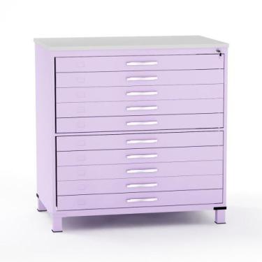 Imagem de Mapoteca em Aco 10 Gavetas Pandin Lilás