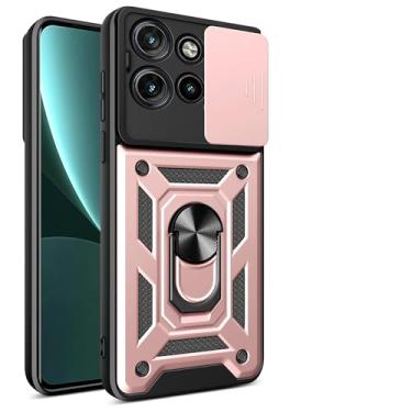 Imagem de Kukoufey Capa compatível com Motorola Moto S50 5G, com capa de lente de câmera deslizante compatível com Motorola Edge 50 Neo capa rosa